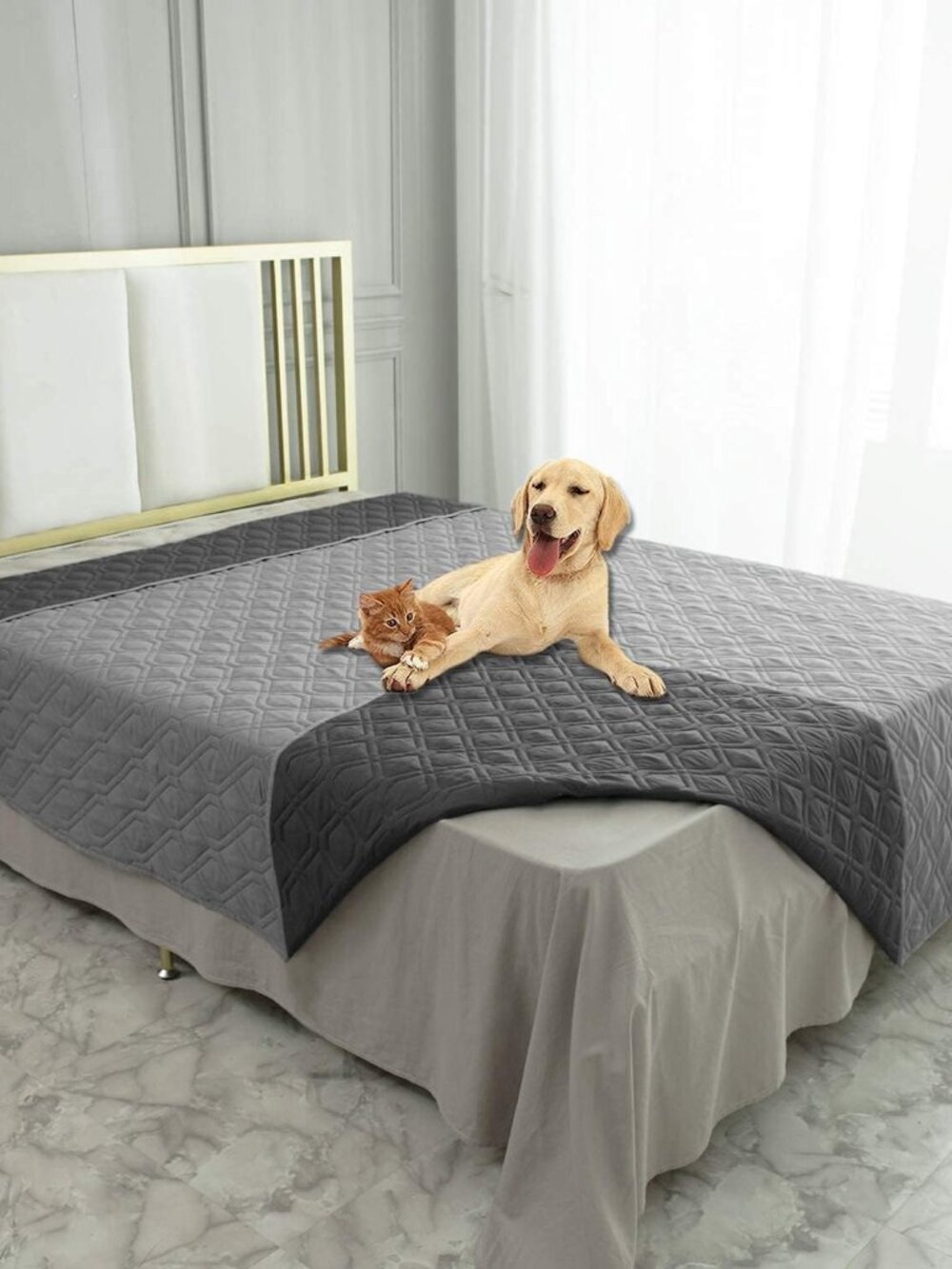 Waterproof Dog Bed Cover Pet Blanket for Furniture Bed Couch Sofa Reversible